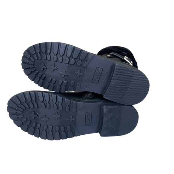 The Children's Place Faux Fur and Leather Side Buckle Booties Black Size 2 - Picture 5 of 7